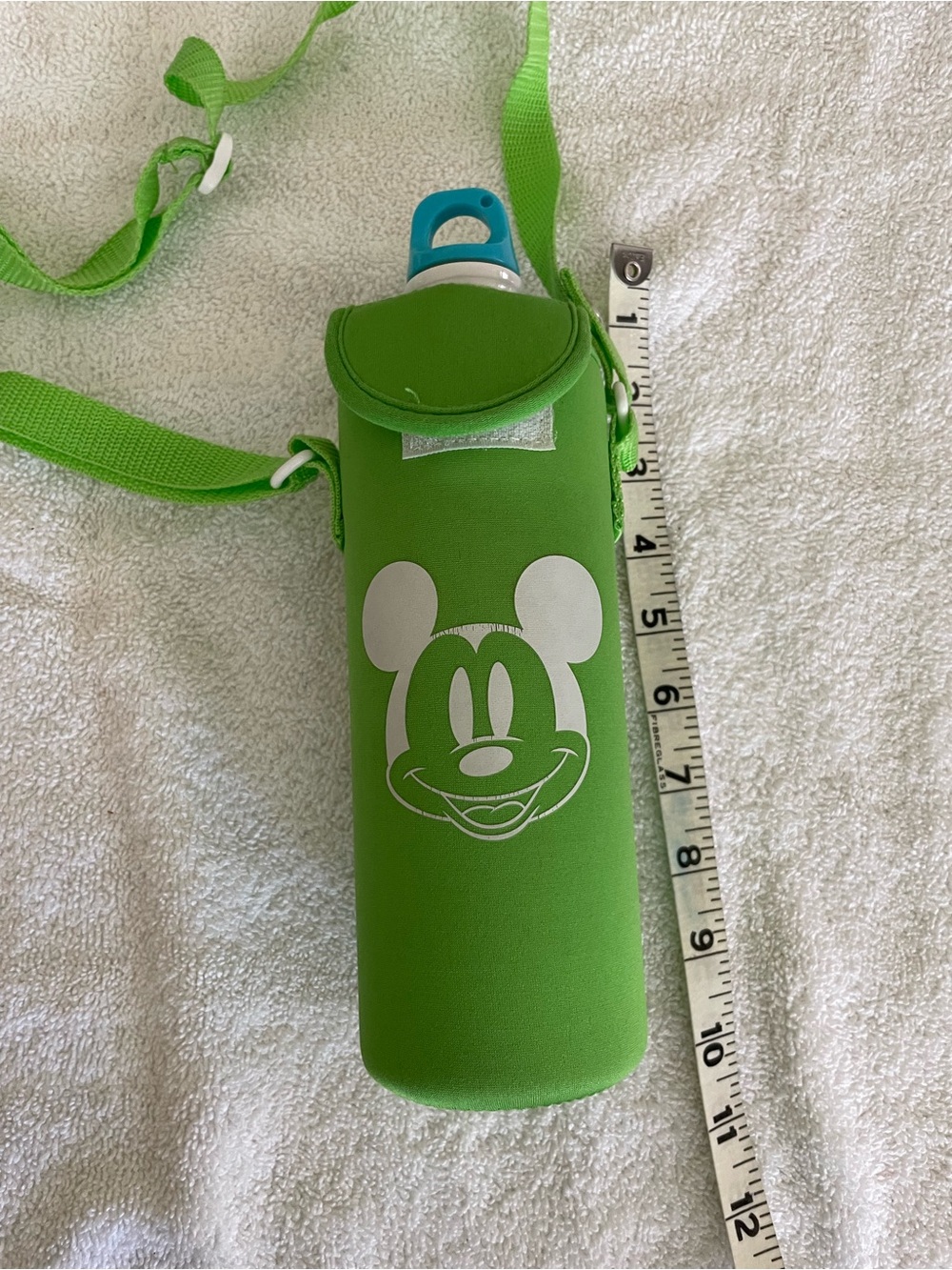 Disney Lime Green Neoprene Bottle Sleeve with White Logo